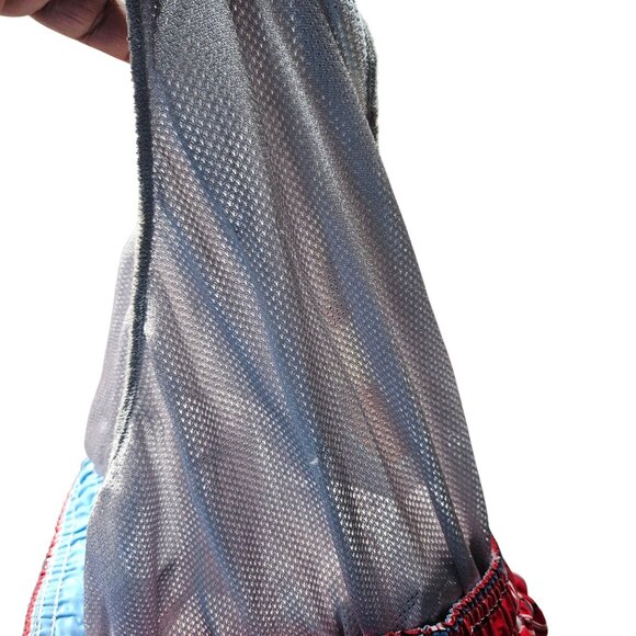 Burnside Red & White Plaid Mens Drawstring Swim Trunks With Mesh Lining Size L - Picture 6 of 6